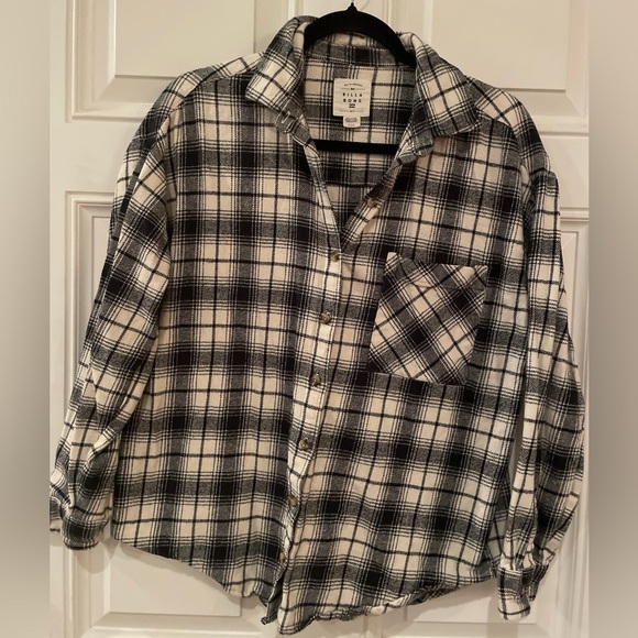 Billabong Tops - Billabong Women’s Plaid Flannel Long Sleeve Shirt Casual Boho Festival Western M